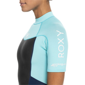 2024 Roxy Womens Prologue 2mm Short Sleeve Back Zip Shorty Wetsuit ERJW503018 - Good Mood
